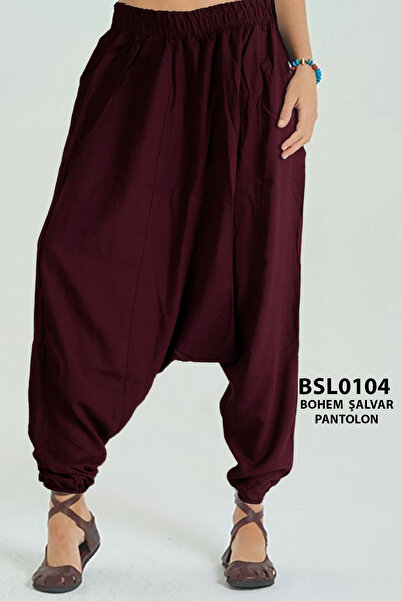 Viemor Bohem Tarz Viskon Şalvar Pantlon Standart Beden (Cepli) BSL0104-8611
