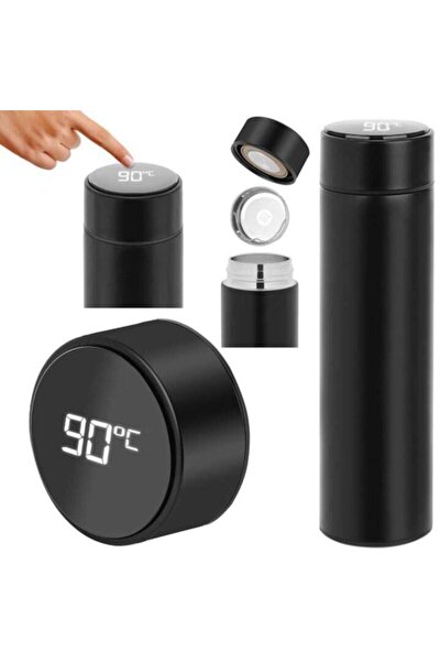 ideal STORE Smart 500 ml Thermal Mug with LED Display, Strainer, Infuser, Double Wall — (Matte Bla