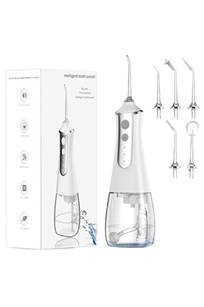 CIICII Irigator oral portabil fără fir C1559 (IPX7, 350 ml, 5 duze, alb)