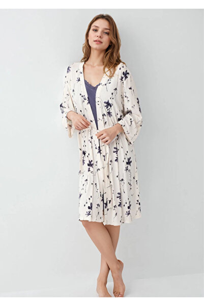 Loule Women's Clothing Modal Boxed Nightgown & Robe Two-Piece Set L1.Ar.341.3.001