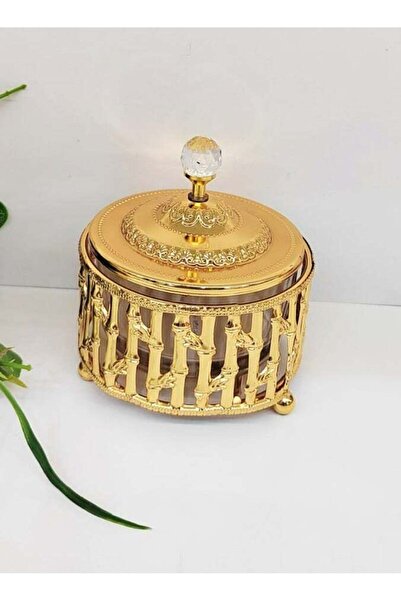 Generic Sugar Bowl Oud Bakhoor Storage Container - Golden Kitchen Decor