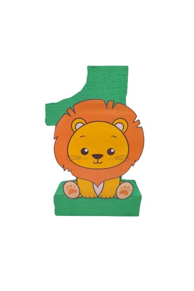 OEM Numărul 1 de ziua de naștere, polistiren, temă leu, 50 cm