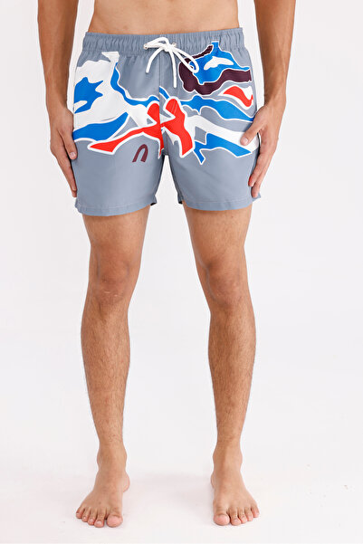 Rowinger Digital Pattern Abstract Printed Elastic Waist Adjustable Lace-Up Tw...