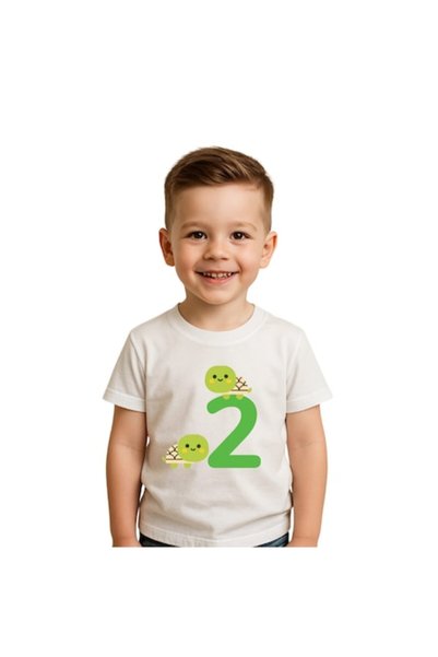 OEM Tricou personalizat de ziua de naștere pentru băiat, numărul 2 verde, 98 cm