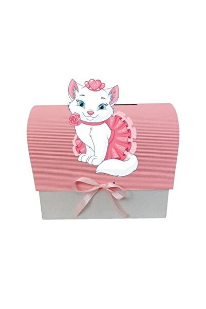 OEM Cutie cadou pentru botez, 34x30x17 cm, roz, pisică