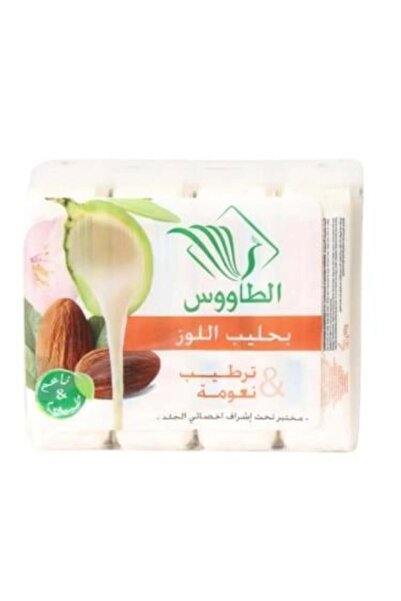 Royal Taous صابون حليب اللوز المغربي - مرطب ومنعم، 4 × 120 جم - الطاووس