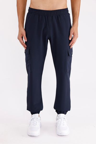 Rowinger Pantaloni sport cu buzunare cargo, talie elastică din cauciuc, croia...