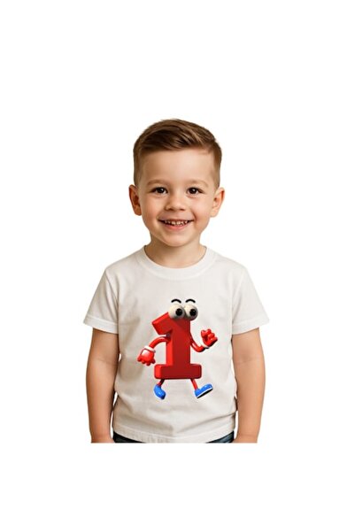 OEM Tricou aniversar personalizat pentru băiat, numărul 1 roșu, 86 cm