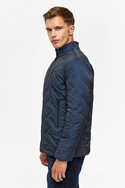 SÜVARİ Quilted Navy Blue Men's Coat Mn2008700486