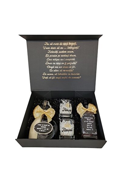 OEM Set cadou pentru nași, model 9 - „Fără tine povestea noastră ar fi incomp...