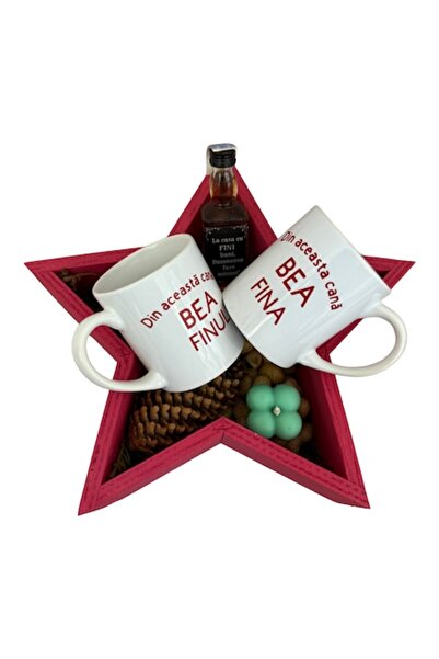 OEM Set cadou personalizat - 2 căni cu mesaj, sticlă mică, lumânare decorativ...