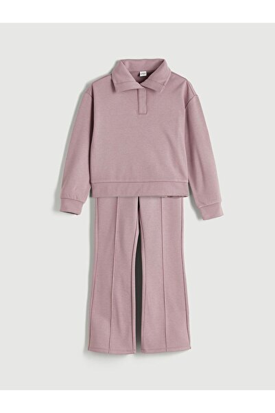 LC Waikiki Lcw Kids Polo Neck Girls' Sweatshirt and Sweatpants