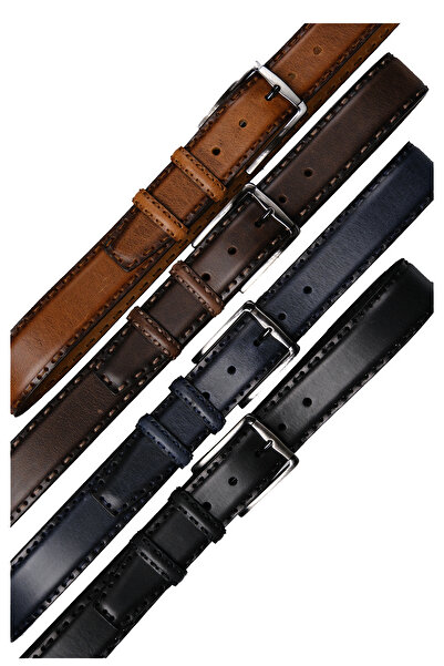 CüzCan Справжня шкіра, синій, 4 см, спеціальний шов, чоловічий ремінь (ДЖИНСИ/ЛІН/ТКАНИНА)