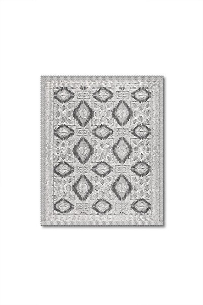 Bluenity Şile Natural Cotton 2-Piece Bath Mat & Carpet Set 60X100+50X60 Gray