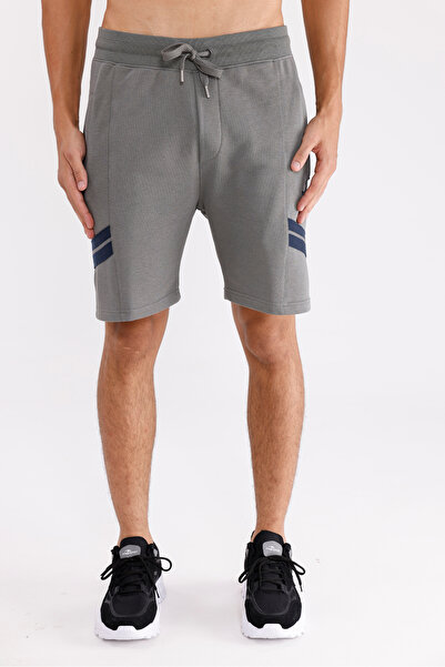 Rowinger Çift Şerit Bant Detaylı Bağcıklı Yan Cepli Süper Koton Rahat Kalıp Şort