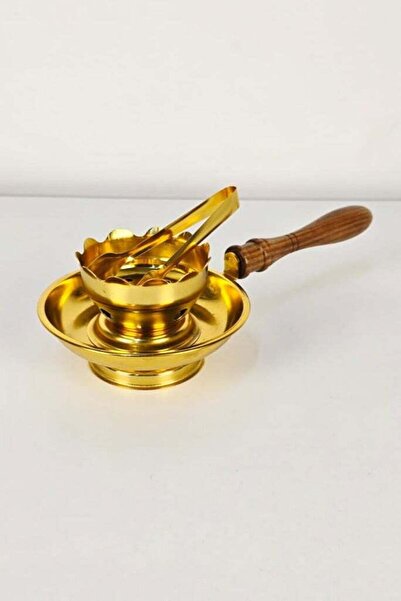 Radin Damanhoor Premium Silver Plated Incense Bakhoor Burner with Wooden Handle & Safety Tong High Quality