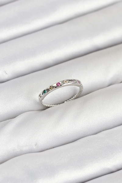 shopwave النحاس الفضة اللون الملونة الزركون حجر المرأة الدائري