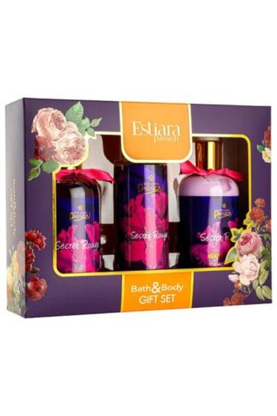 Estiara Passion مجموعة هدايا سيكريت روج للعناية بالجسم والجسم - 3 قطع
