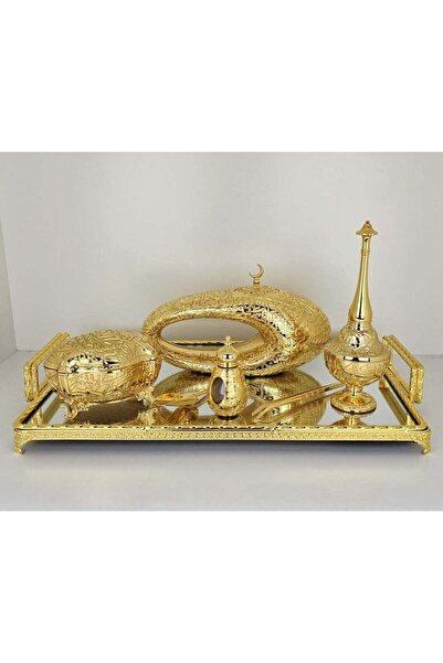 Radin طقم هدايا مبخرة معدنية فاخرة مع صندوق خشبي - تصميم عربي من متحف المستقبل