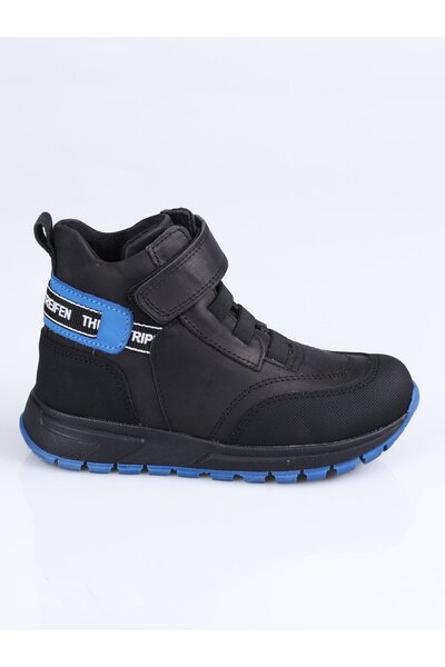WORLD KİDS K-2106 Hakiki Deri Bot P.-SİYAH-MAVİ - 26