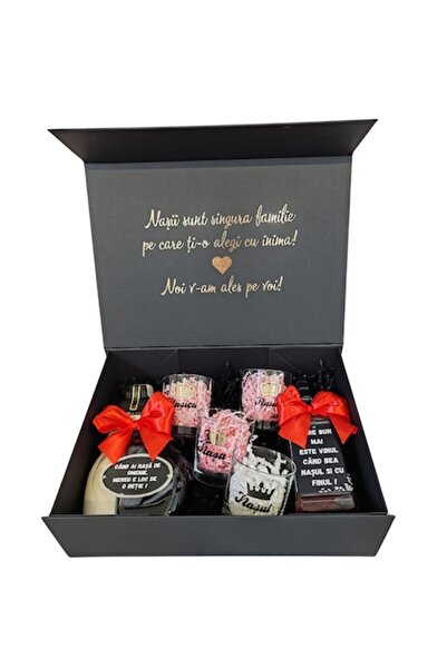 OEM Set cadou pentru nași cu 4 pahare - „Pentru cei mai buni nași”