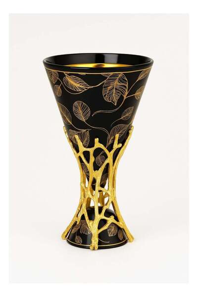 Radin Luxury Black & Gold Bakhoor Incense Burner - Decorative Metal with Leaf...