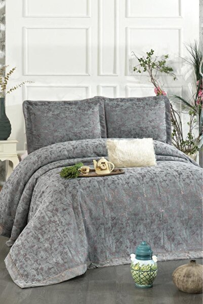 Çeyiz Diyarı Sara Chenille Double Bedcover 260x260 cm Turquoise