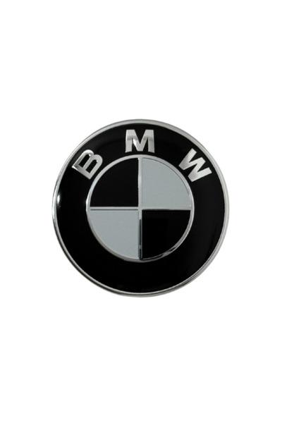 BMW Emblemă portbagaj (74 mm) - Negru cu alb