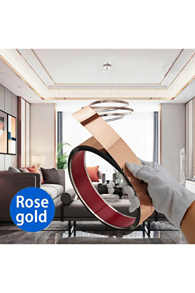 MaffStuff MaffStuff® Rose Gold Self-Adhesive Decorative Tape 3x500cm – Waterproof Stainless Steel
