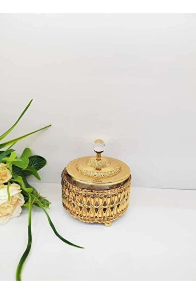 Generic Sugar Bowl Oud Bakhoor Storage Container for Coffee Bar - Golden Kitchen Decor