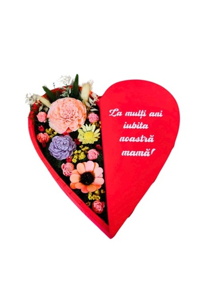OEM Cutie decorativă cu mesaj pentru mama, roșie, 35 cm