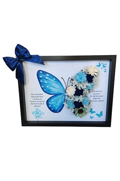 OEM Tablou cadou personalizat pentru nași de botez, ramă neagră, 30x40 cm