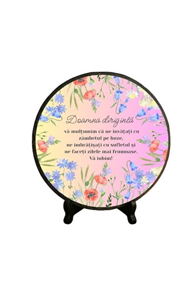 OEM Placă de ardezie cu mesaj pentru director – Cadou floral emoționant, 20x20 cm