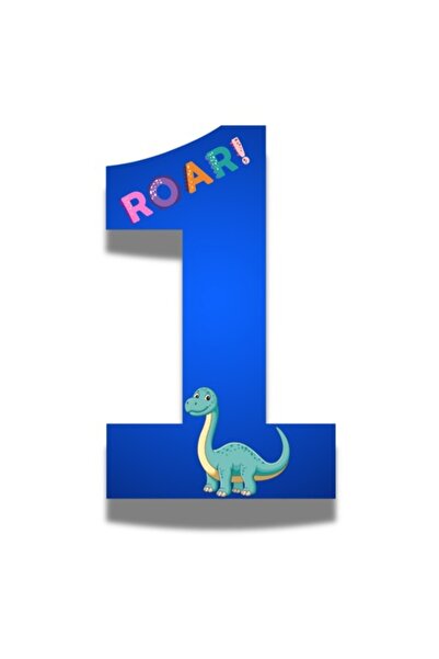 OEM Polystyrene number 1, dark blue, 100 cm, dinosaur design