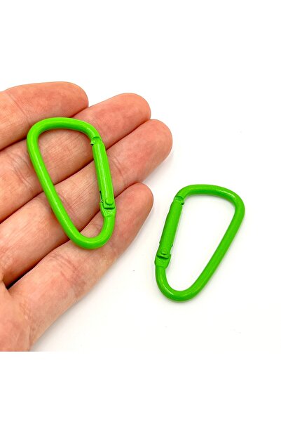 yfhobi 1 Adet - 45 mm Karabina Model Kilitli Kanca Süs Anahtarlık, Yeşil Renk