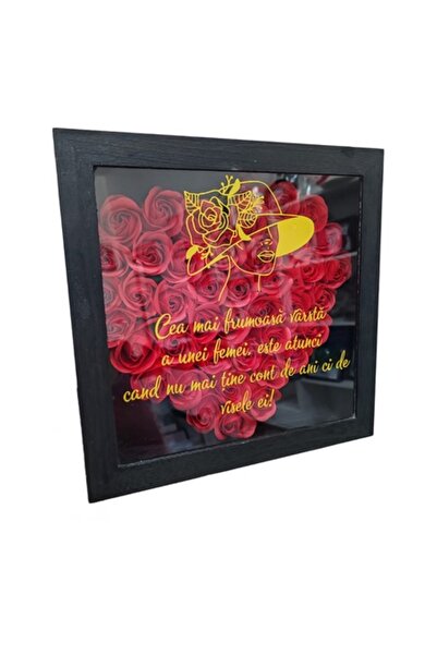 OEM Ramă 3D cu flori de hârtie, mesaj pentru cea mai frumoasă vârstă a unei femei
