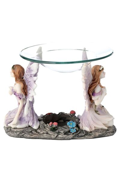 OEM Artistic Resin Essential Oil Diffuser Lamp - '2 Fairies' - Elegant Aromatherapy Decor