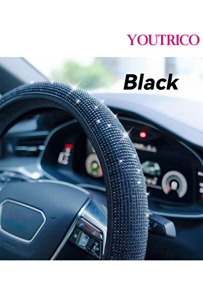 Youtrico Crystal Diamond Rhinestone Steering Wheel Cover-Fits 14 to 15 Inches (35.6-38.1cm)