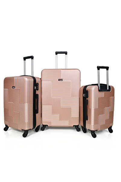 MORANO Hard-Side Luggage Set Lightweight 4 Double Wheeled Suitcase with Built-In Type Lock (Set of 3 Pcs)