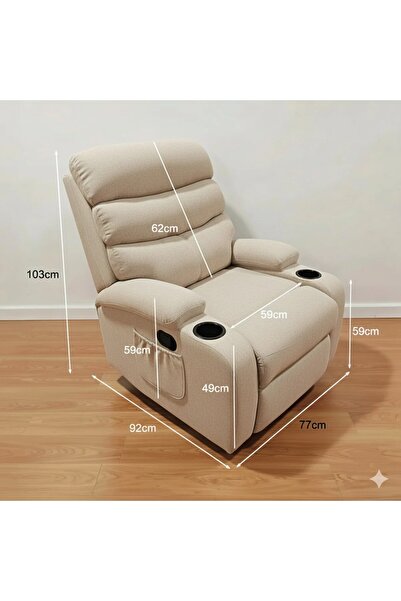 NZONE STORE Luxury reclining lounge chair in light brown