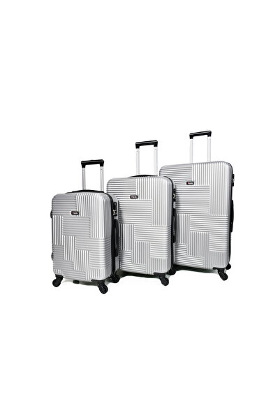 MORANO Hard-Side Luggage Set Lightweight 4 Double Wheeled Suitcase with Built-In Type Lock (Set of 3 Pcs)