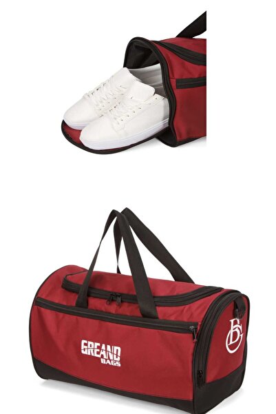 GreandBags Unisex Siyah Ayakkabı Bölmeli Valiz Spor Çantası Seyahat Çantası