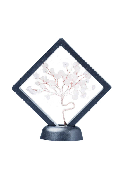 craftmystic Mini brad 12 cm din pietre semiprețioase Cuarț transparent în ram...