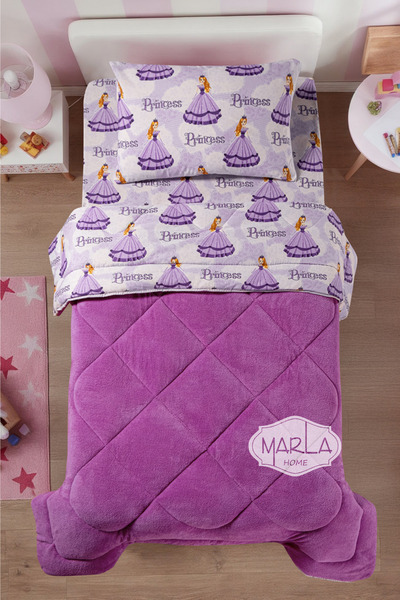 MARLA HOME Single Welsoft Quilt Sleeping Set |   Fitted Sheet |   Princess Series