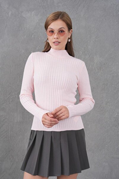 Işşıl 15861-Half Turtleneck Stretchy Knitwear Bodysuit