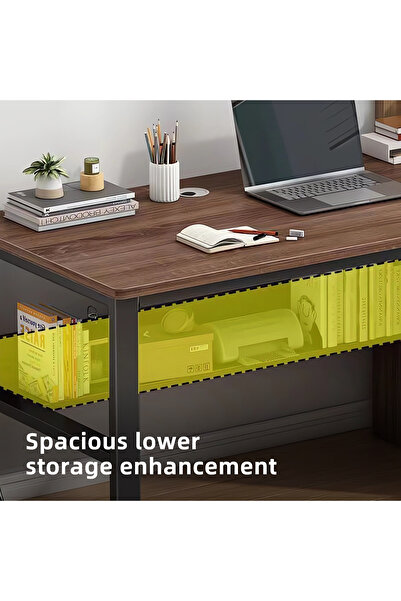 Gogoya Computer Desk with 3 Drawers, Home Office Desks and Industrial PC Desk with Storage, Study Table