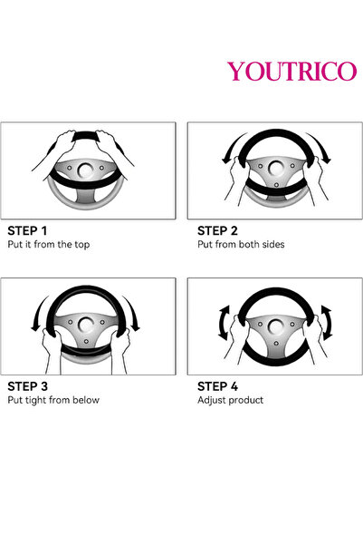 Youtrico Crystal Diamond Rhinestone Steering Wheel Cover-Fits 14 to 15 Inches (35.6-38.1cm)