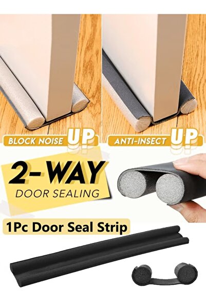 Generic 1Pc Door Foam Seal Strip 96cm Door Draft Stopper Under Door Seal Door Draft Blocker Door Sweep-Black