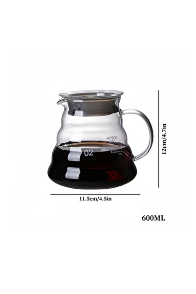 EHOME Glass Hand-brewed Coffee Pot Filter Cup Set Glass Cloud Pot Coffee Filter Drip Coffee Maker 600ml