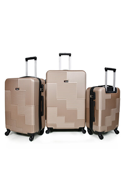 MORANO Hard-Side Luggage Set Lightweight 4 Double Wheeled Suitcase with Built-In Type Lock (Set of 3 Pcs)